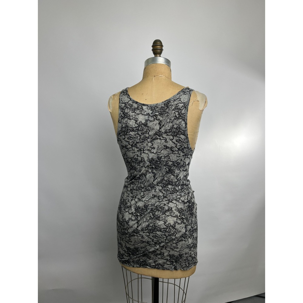 Under.ligne Doo.Ri Womens XS Grey Black Abstract Print Rayon Ruched Mini Dress - Picture 5 of 7